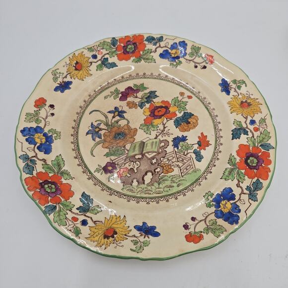 Mason's Patent Ironstone Vintage Ceramic Floral Design, About 8.25" Round - Picture 1 of 7